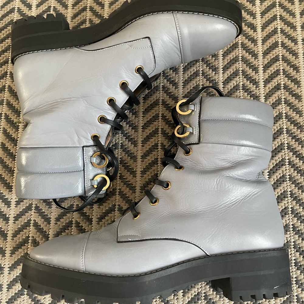 Stuart Weitzman Lexie Boot Dovetail Gray 37 Us 7 - image 3